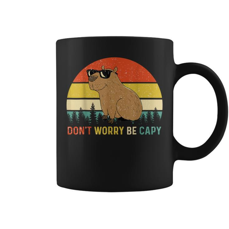 Cool Capybara Don't Worry Be Cappy Vintage Rodent Meme Coffee Mug