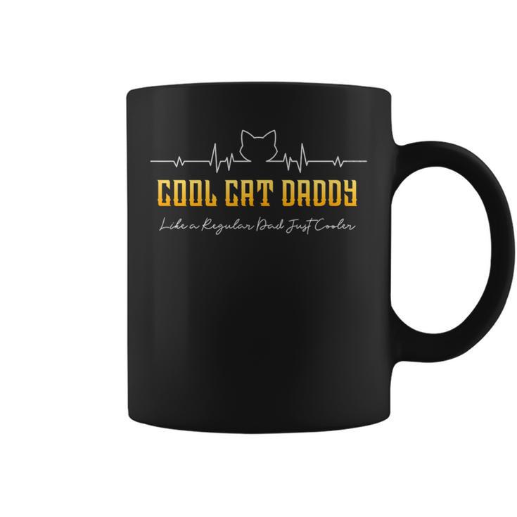 Cool Cat Daddy Heartbeat Cat Lovers Cat Daddy Coffee Mug