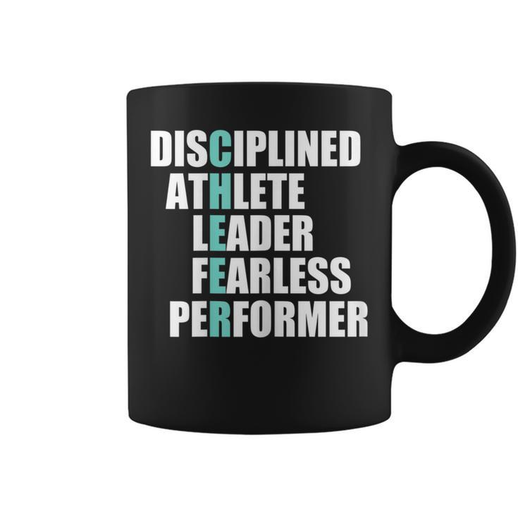 Cool Cheer Disciplined Athlete Leader Fearless Performer Coffee Mug