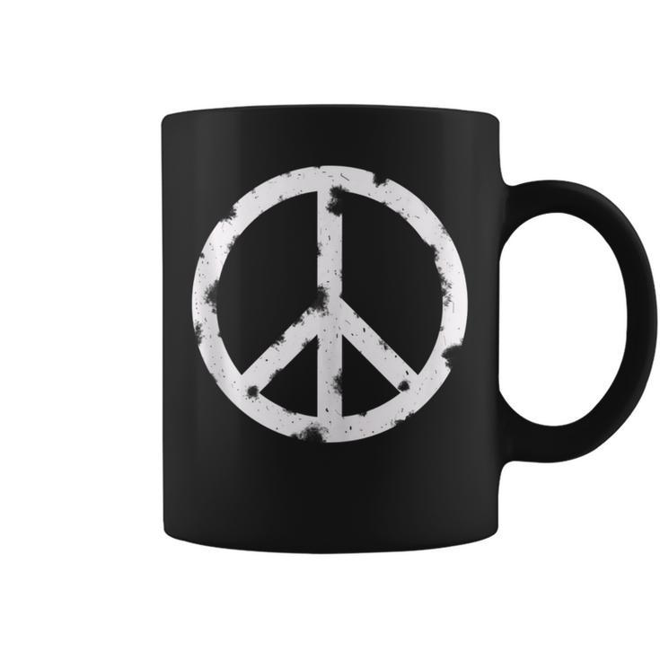 Cool Distressed Hippie Peace Sign Vintage Hippy Men Coffee Mug