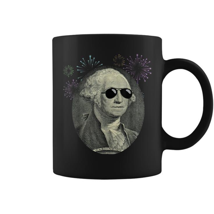 Cool George Washington With Sunglasses T 4Th July Coffee Mug