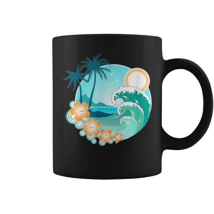 Cool Island Scene Beach Surf Coffee Mug