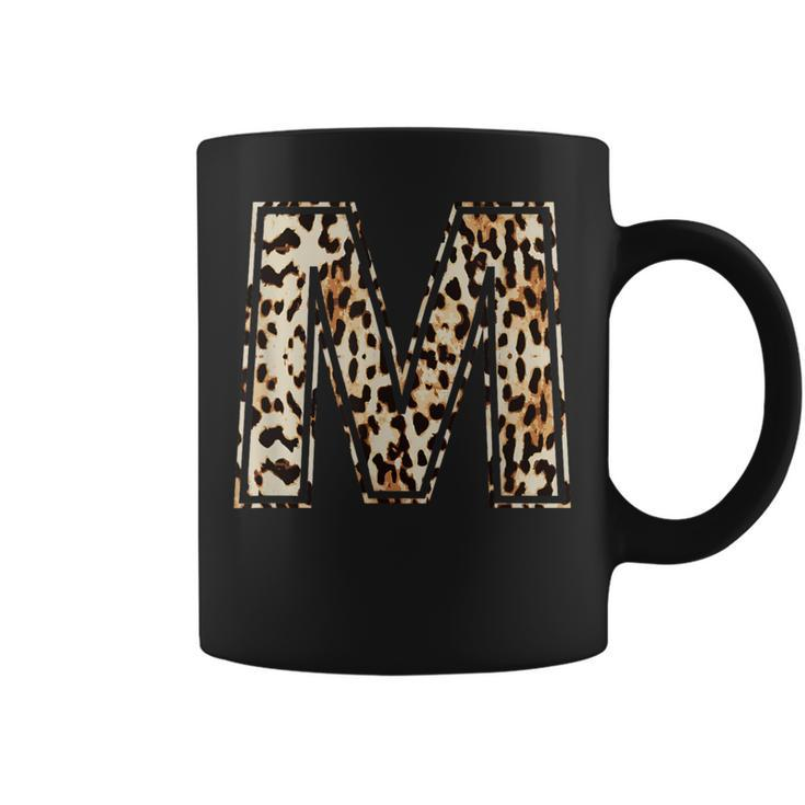 Cool Letter M Initial Name Leopard Cheetah Print Coffee Mug