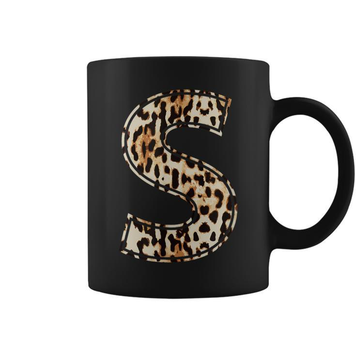Cool Letter S Initial Name Leopard Cheetah Print Coffee Mug