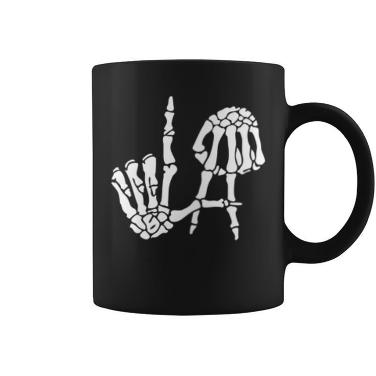 Cool Los Angeles With Skeleton La Sign Coffee Mug