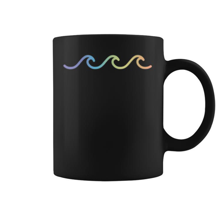 Cool Rainbow Wave Surf Culture Coffee Mug