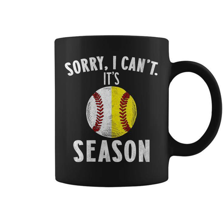 Cool Softball Mom Baseball Sorry I Can't Its Baseball Season Coffee Mug