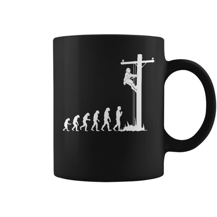 Cool Unique Evolution Of Lineman Electrician  Coffee Mug