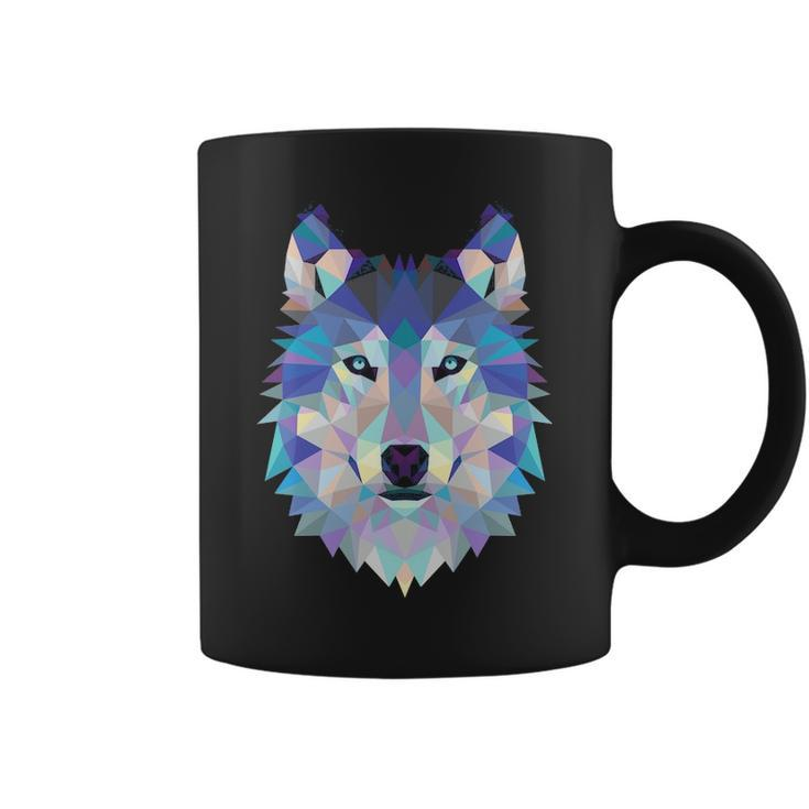 Cool Unique Wolf Geometric Graphic Animal Sweat Coffee Mug