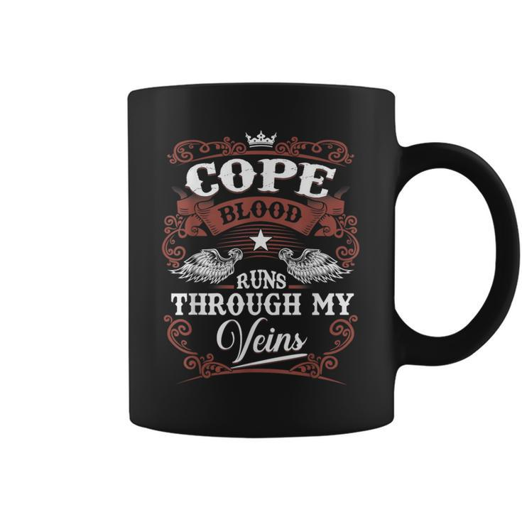 Cope Blood Runs Through My Veins Vintage Family Name Coffee Mug