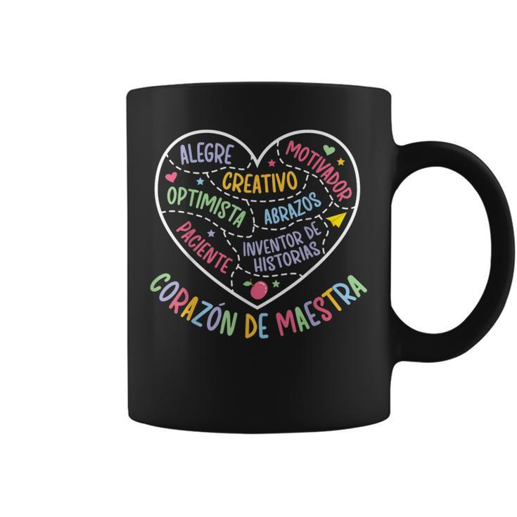 Corazon Maestra De Español Spanish Teacher Maestra Bilingue Coffee Mug
