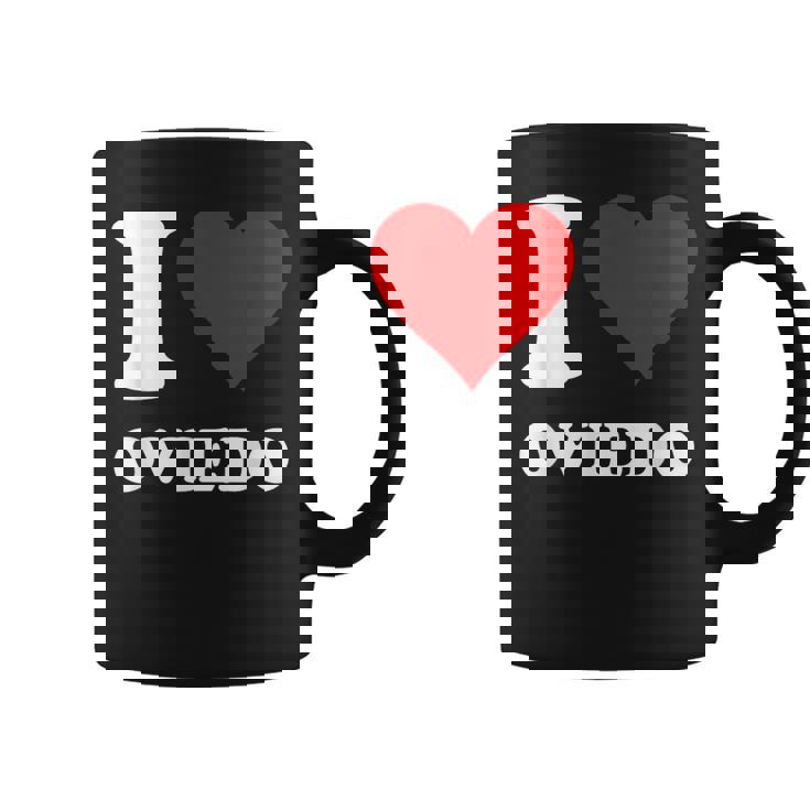 Corazón Rojo Me Encanta Oviedo Taza de café