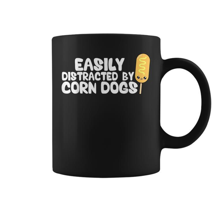 Corndogs Easily Distracted By Corndogs Cute Kawaii Corndog Coffee Mug