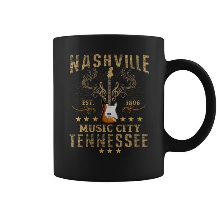 Country Music City Nashville Guitar Tennessee Vintage Coffee Mug