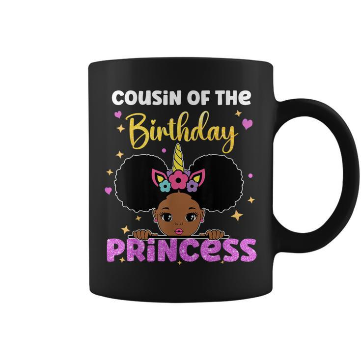 Cousin Of The Birthday Princess Melanin Afro Unicorn Cute Coffee Mug