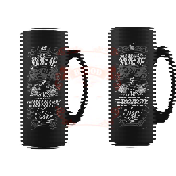 Covington Blood Runs Through My Veins Vintage Family Name Coffee Mug