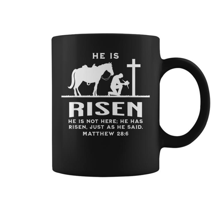 Cowboy Kneeling Cross Easter Risen Western Christian Jesus Coffee Mug