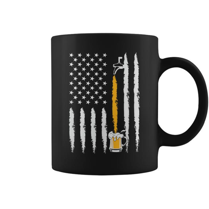 Craft Beer American Flag Pouring Beer Stein Patriotic Coffee Mug