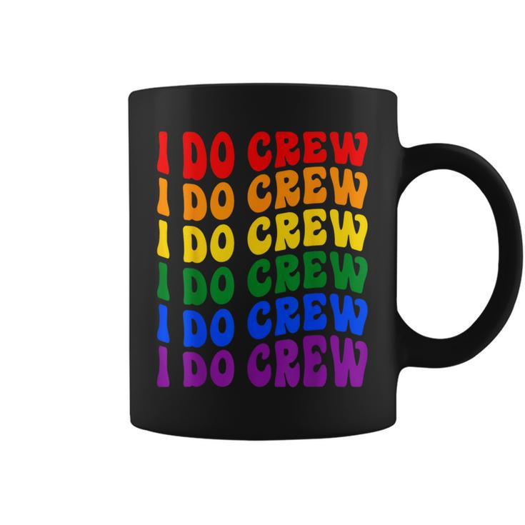 I Do Crew Bride Squad Lgbt Groovy Bachelorette Party Coffee Mug