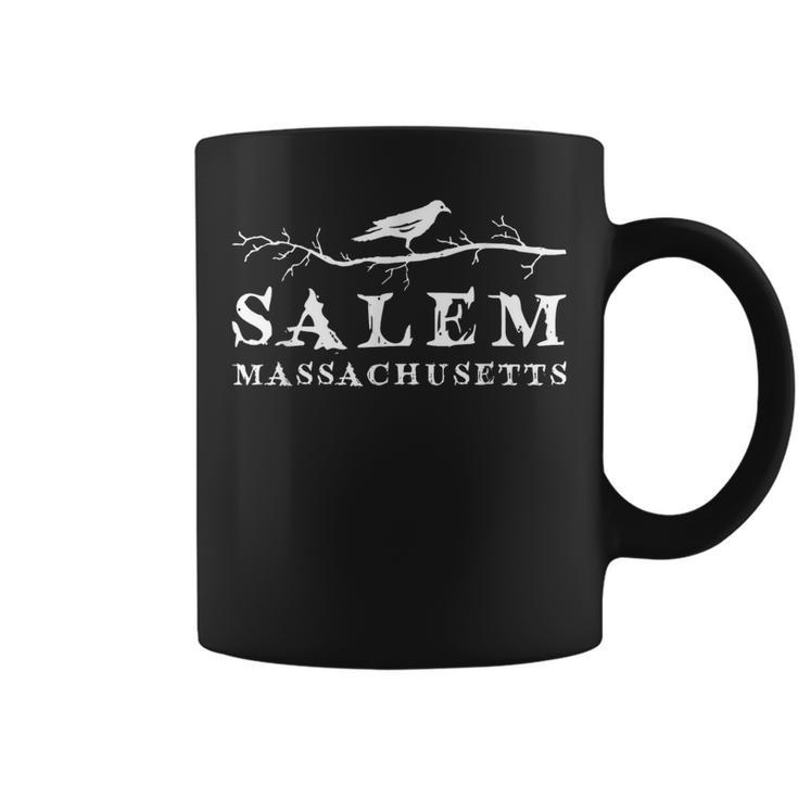 A Crow On Tree Branch Vintage Salem Massachusetts Souvenir Coffee Mug
