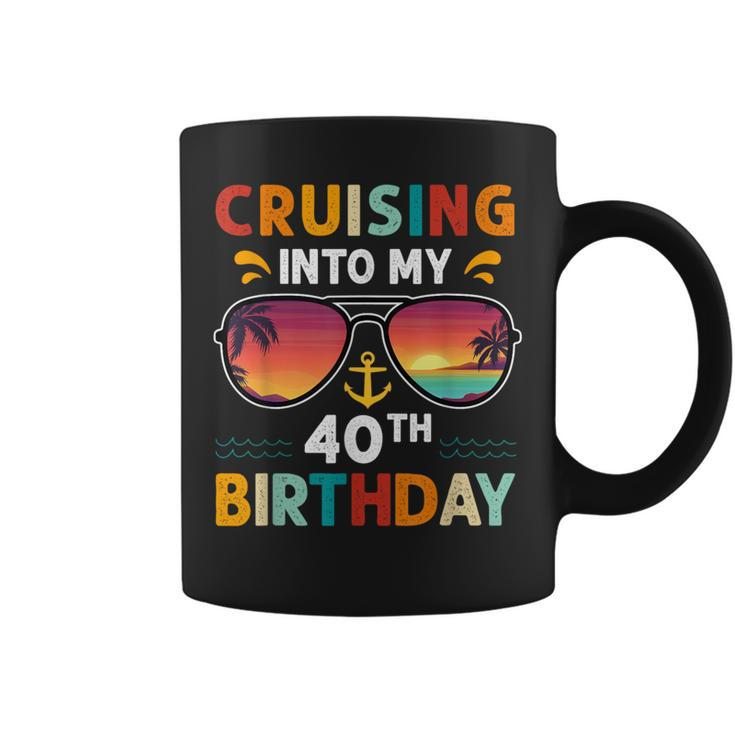 Cruising Into My 40Th Birthday 40 Year Old Cruise Birthday Coffee Mug