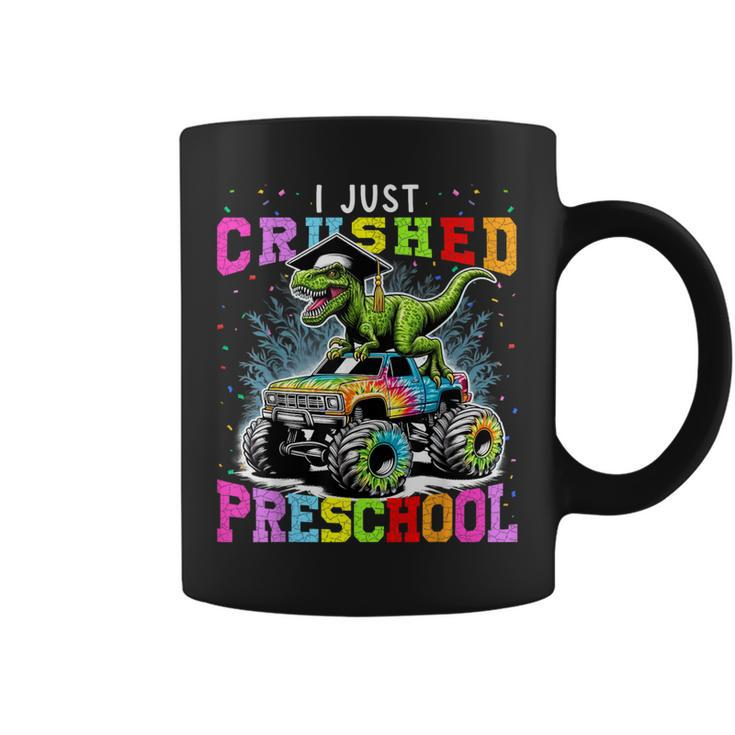 I Crushed Preschool Dinosaur Monster Truck Graduation 2024 Coffee Mug