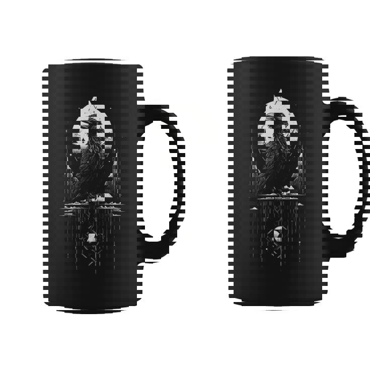 Cuervo Cuervo Pájaro Oscuro Brujería Presagios Taza de café