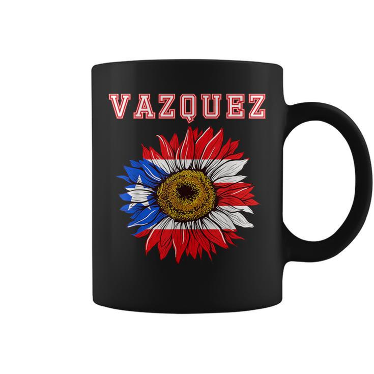 Custom Vazquez Surname Family Name Puerto Rico Flag Coffee Mug