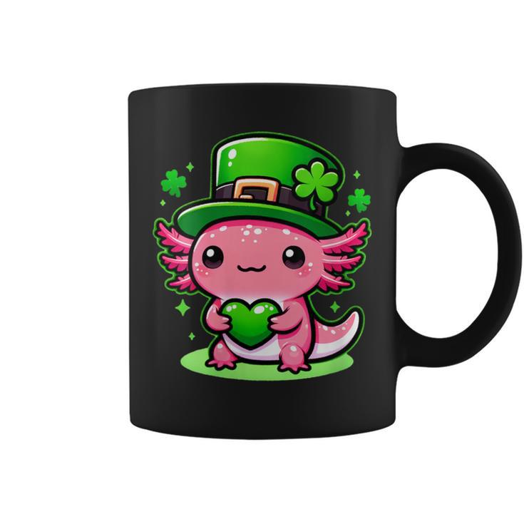 Cute Axolotl Kawaii St Patrick's Day Boys Girls Axolotl Coffee Mug