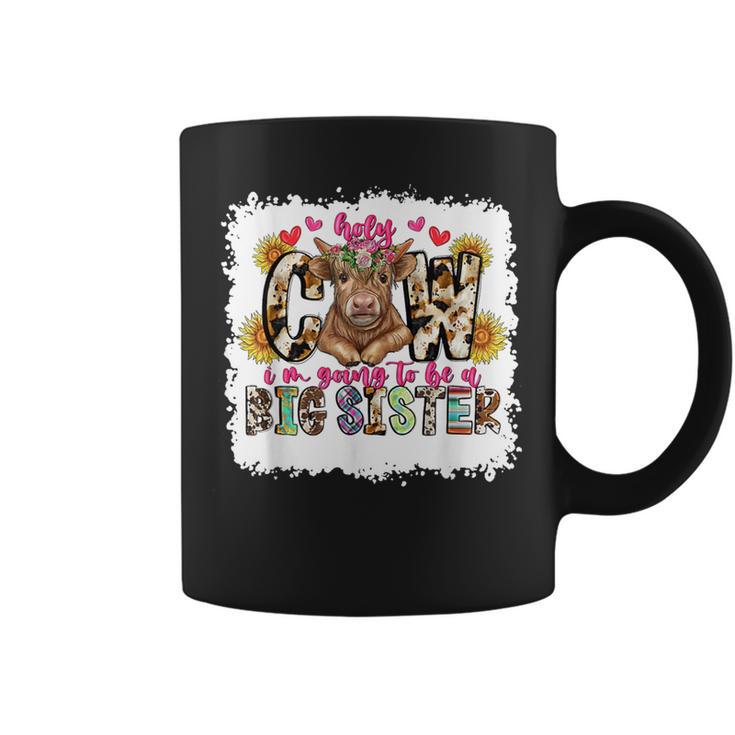 Cute Baby Highland Cow Holy Cow I'm Going To Be A Big Sister Coffee Mug