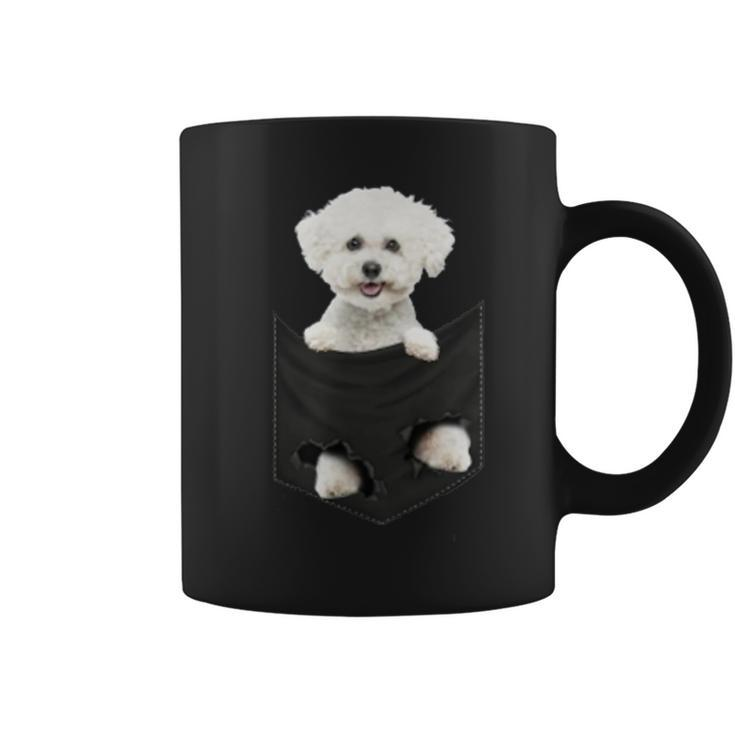 Cute Bichon Frise In Pocket Bichon Dog Lover Coffee Mug