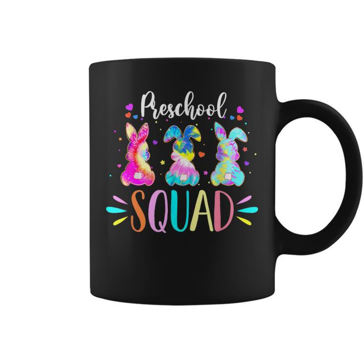 Cute Bunnies Preschool Teacher Squad Easter Day Tie Dye Coffee Mug