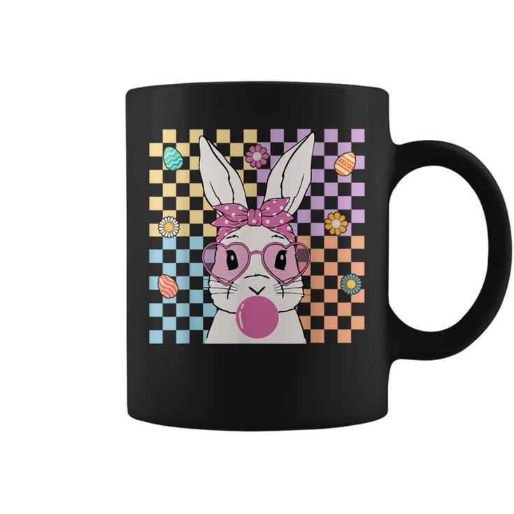 Cute Bunny With Bandana Bubblegum Retro Groovy Easter Day Coffee Mug