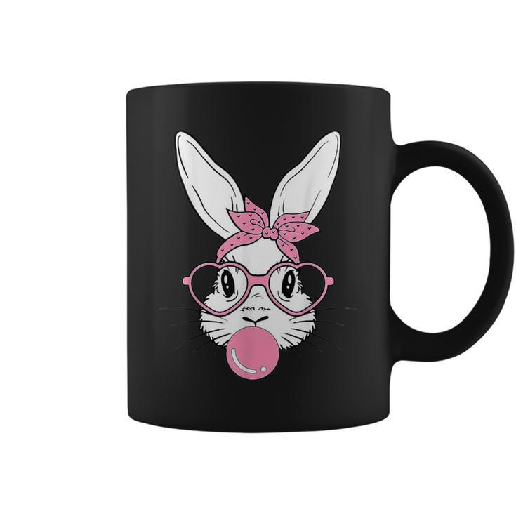 Cute Bunny Heart Glasses Bubblegum For Women Kids Easter Day Coffee Mug