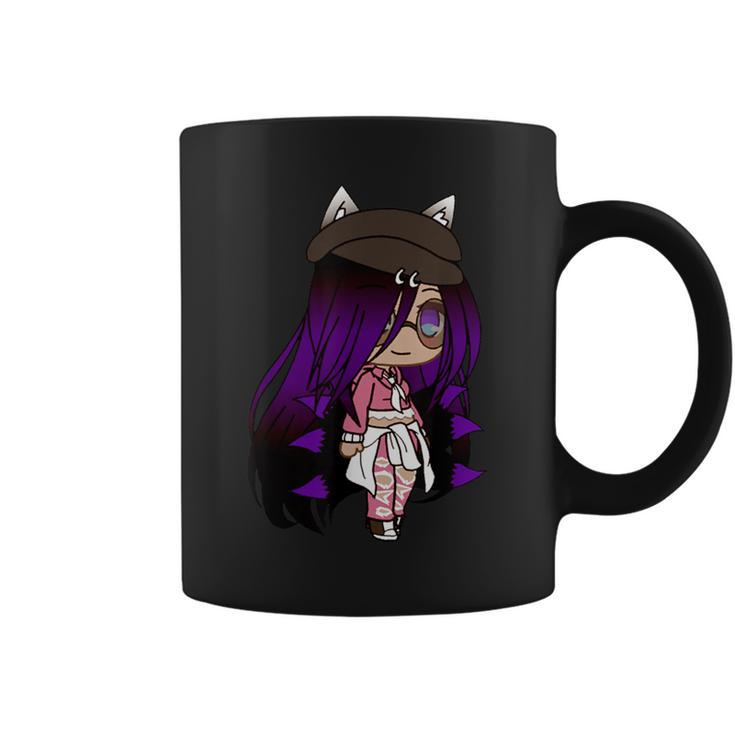 Cute Chibi Style Kawaii Anime Girl With Fox Ears And Tails Coffee Mug