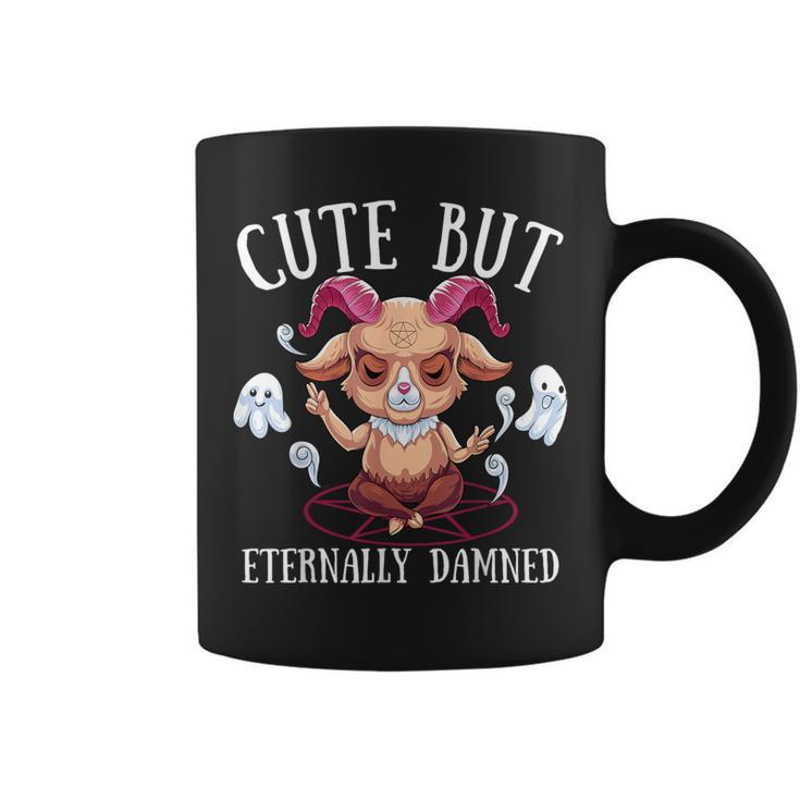 Cute But Damned Baphomet Gothic Goat Satanist Pentagram Coffee Mug