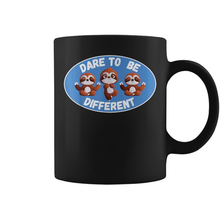 Cute Dare To Be Different Baby Yoga Sloths Frit- Coffee Mug