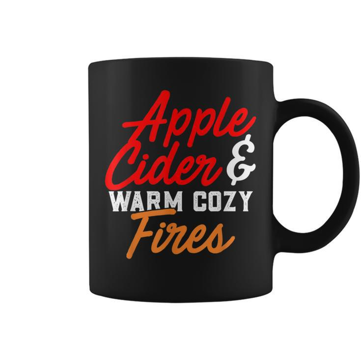 Cute Fall Apple Cider & Warm Cozy Fires Coffee Mug