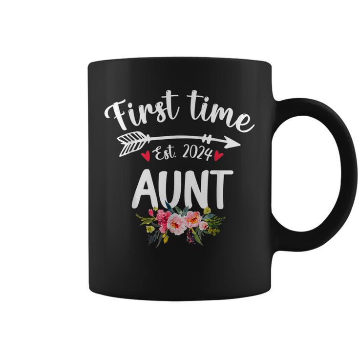Cute First Time Aunt Est 2024 Promoted To New Aunt Coffee Mug