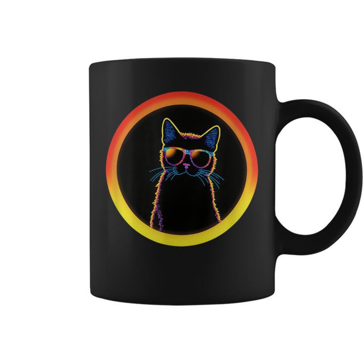 Cute And Cat Wearing Eclipse Glasses Coffee Mug