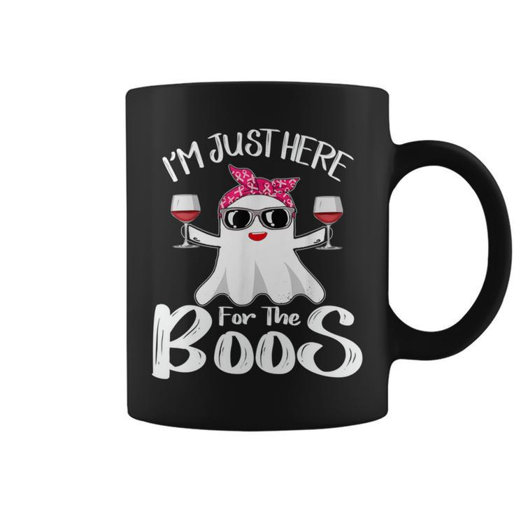 Cute Ghost Wine Halloween I'm Just Here For The Boss Coffee Mug