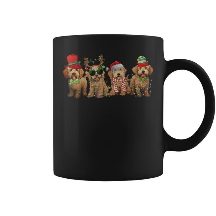 Cute Goldendoodle Dogs Christmas Lights Golden Doodle Dog Pj Coffee Mug