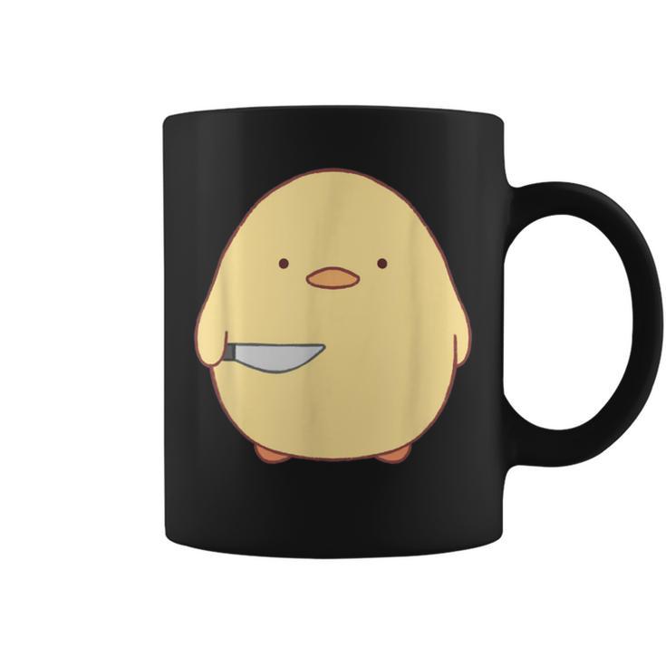 Cute Kawaii Stabby Duck With Knife Coffee Mug