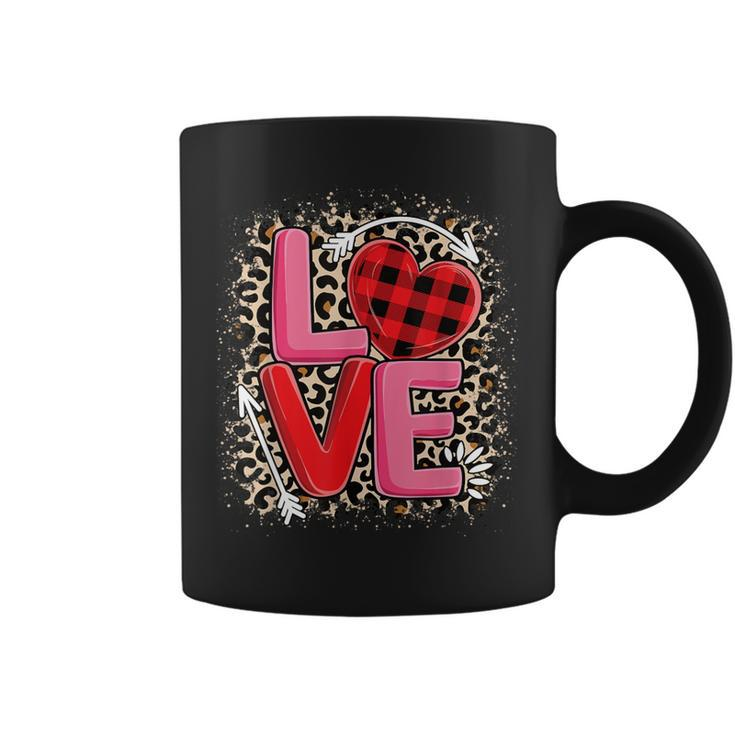 Cute Love Heart Leopard Print Valentines Day Girls Coffee Mug