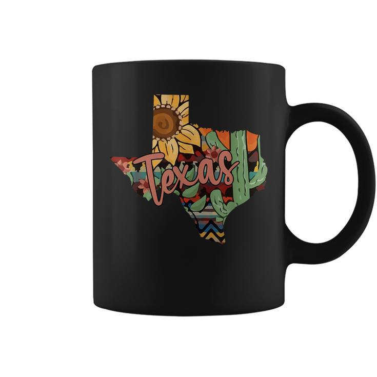 Cute Love Texas State Cactus Sunflower Coffee Mug