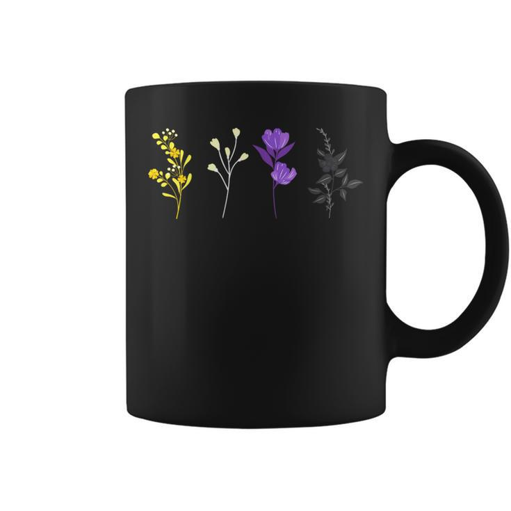 Cute Non-Binary Flowers Lgbtq Pride Floral Lgbt Nonbinary Coffee Mug