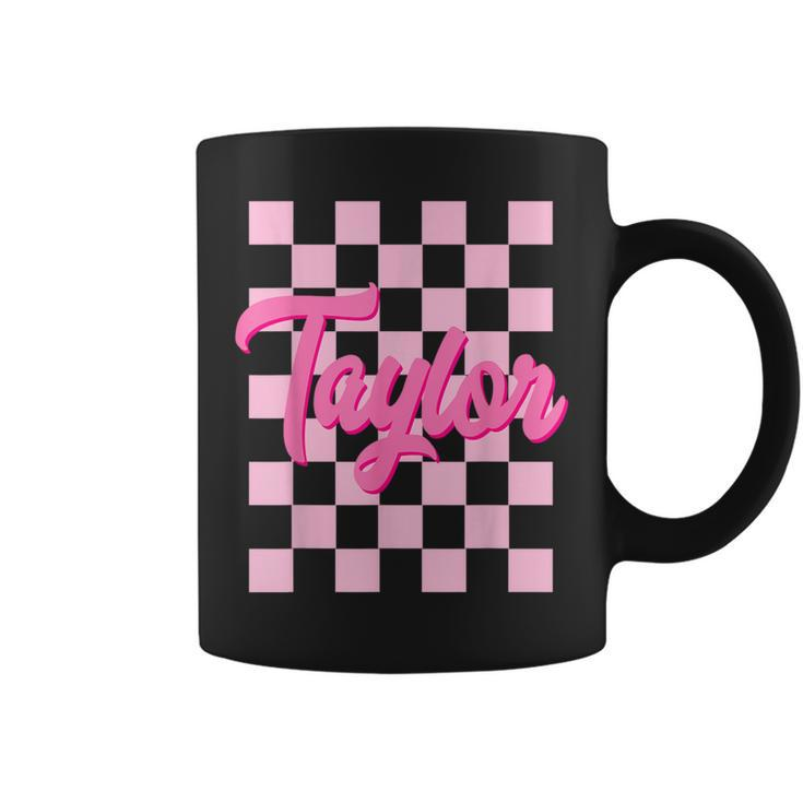 Cute Pink Taylor First Name Personalized Birthday Coffee Mug