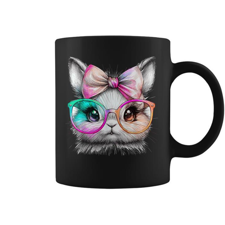 Cute Rabbit With Glasses Tie-Dye Easter Day Bunny Coffee Mug