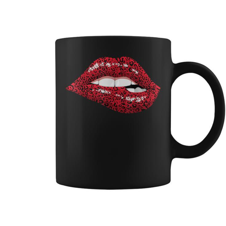 Cute Red Lips Kiss Me Leopard Cheetah Print Sexy Lips Coffee Mug