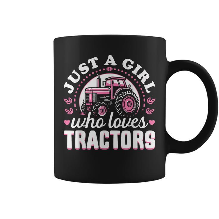 Cute Tractor Pink Just A Girl Who Loves Tractors Coffee Mug